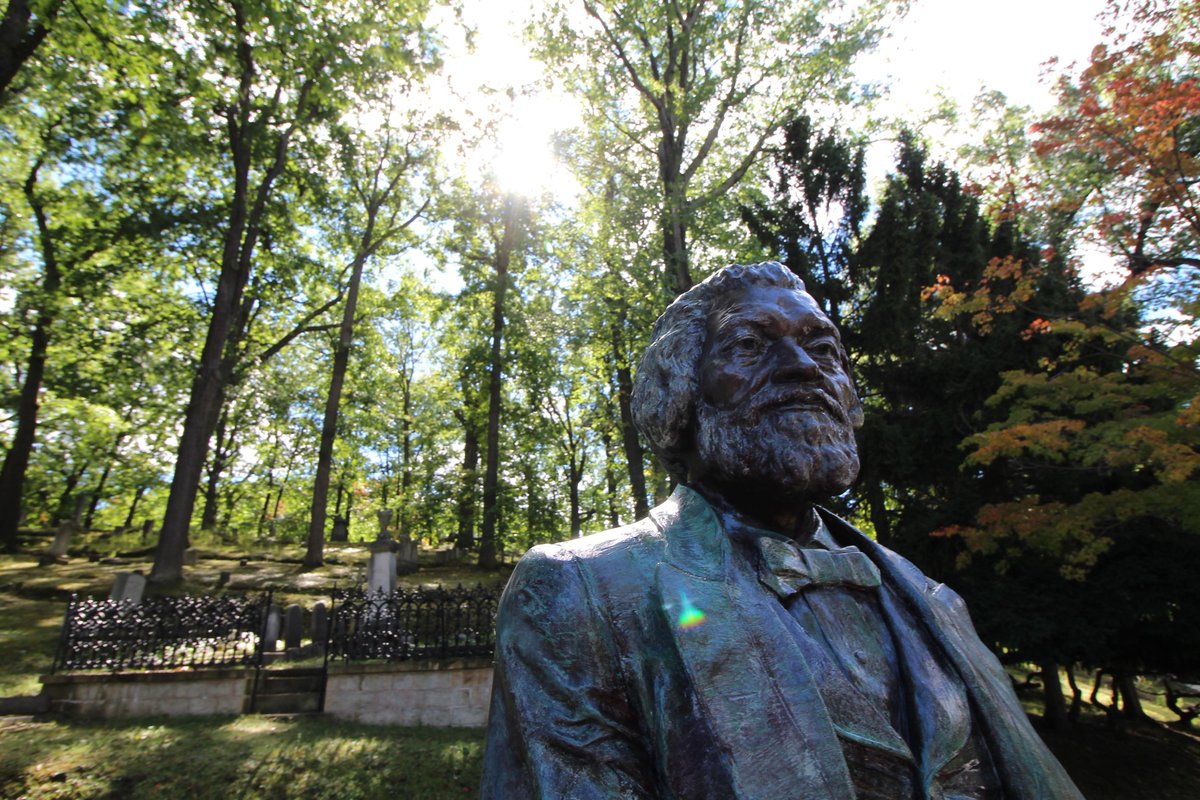 Discover the life and work of Frederick Douglass in Rochester, NY by retracing the Douglass legacy by taking a self-guided walking tour, aided along by 13 life-size replicas of the famous Frederick Douglass monument in Rochester’s Highland Park. #VisitROC douglasstour.com/tour/