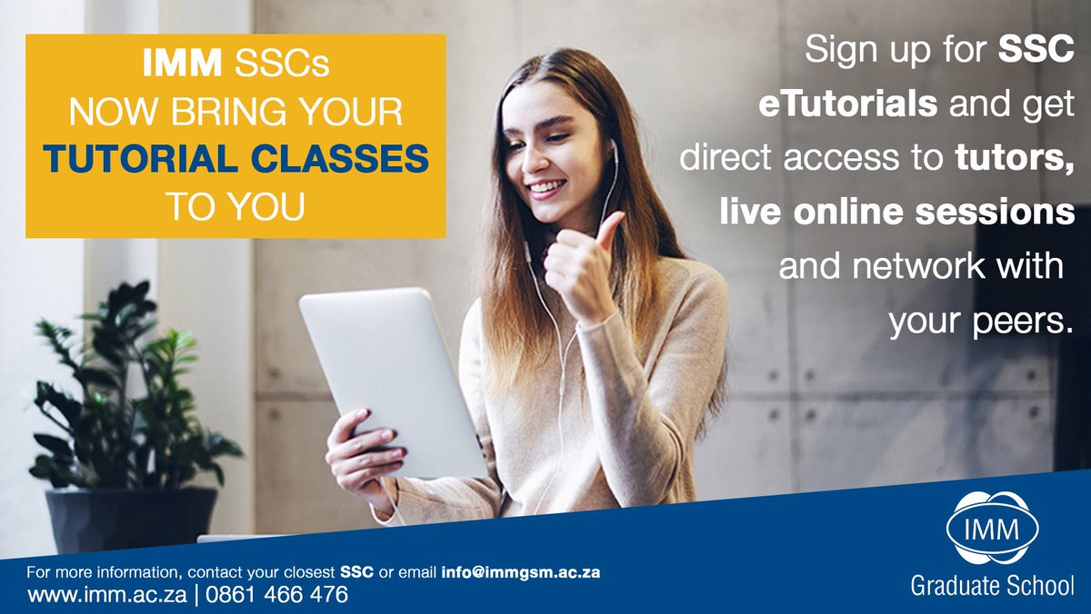 IMM_GSM's tweet image. Remember that IMM Graduate School now brings the tutorial classes to you!
Registration for eTutorials now open!
#IMMGraduateSchool #Marketing #supplychain #eTutorials #onlineclasses #tutorials