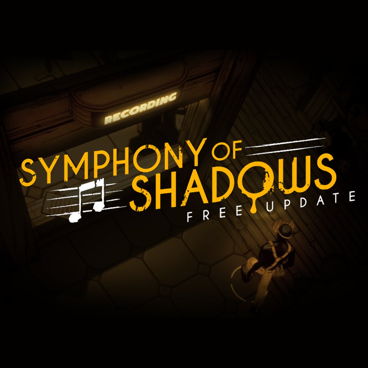 Bendy's tweet image. ‘Symphony of Shadows’ Free Update Available Today!!! #BATDS #BENDY