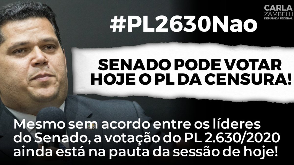 Atenção! 

#PL2630Nao