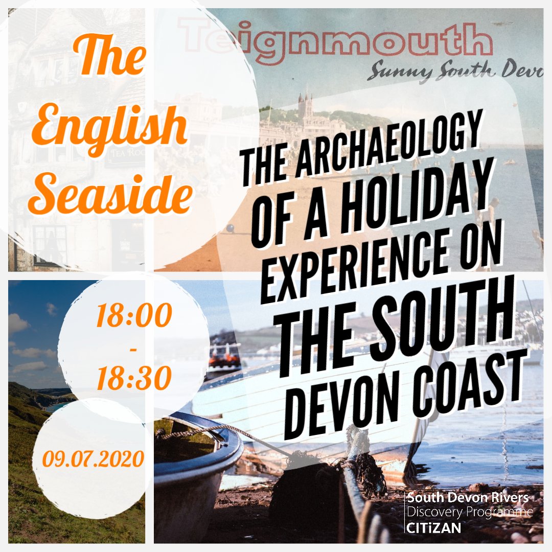 Next weeks #South #Devon #Rivers talk will be from Dr Niall Finneran on the #archaeology of the holiday experience on the south Devon coast.Possibly live from a beach hut! Register here: bit.ly/2YLilqc #education #coastalhistory #coastal #Tourism #free #talks #Heritage