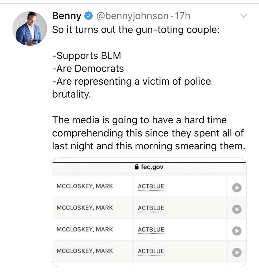 bennyjohnson's tweet photo. I deleted this tweet because the FEC screenshot that went viral online was from a different donor of the same name. https://t.co/BvfGhFsUoI