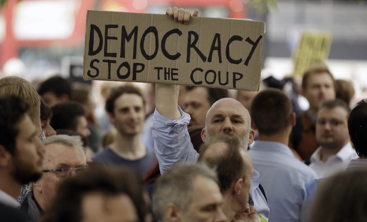 When the execrable Cummings/Johnson regime launched its attack on Parliament back in August, I was horrified: this was in fact a coup against democracy. Like thousands of others, I hit the streets to protest.   #StopTheCoup  #resist  #JohnsonMustGo  #RuleOfLaw