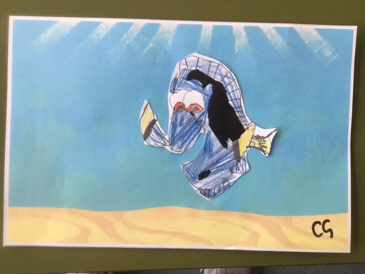 Bluecoat_School's tweet photo. We have been using a video to draw Dory from Finding Nemo. What do you think @leighfield_acad ? https://t.co/KT88HgihMg