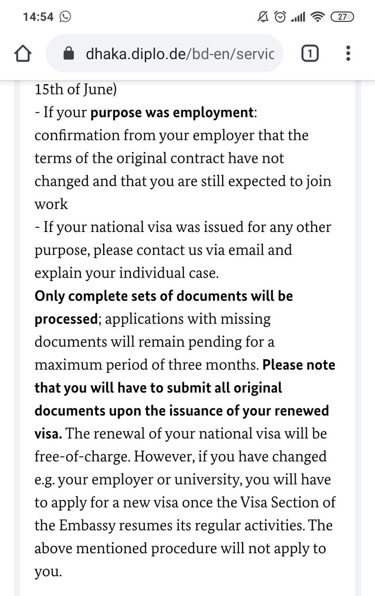 25bhavin's tweet photo. @GermanyinIndia According to the website of Dhaka German embassy, they have a provision for renewal / extension for visa that have expired. Is there such a plan for the people in India ? 

#visaforgermany https://t.co/VmjyR5O1oD