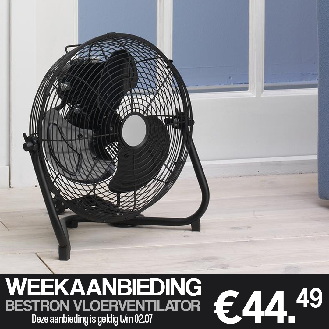 Weekaanbieding | Bestron Vloerventilator Ø35cm

⬛ In zwarte uitvoering
 ↗ Verplaatst 100% meer lucht dan standaard ventilatoren
✅ Op voorraad = Vandaag verzonden

🛒toolmax.nl/bestron-vloerv…