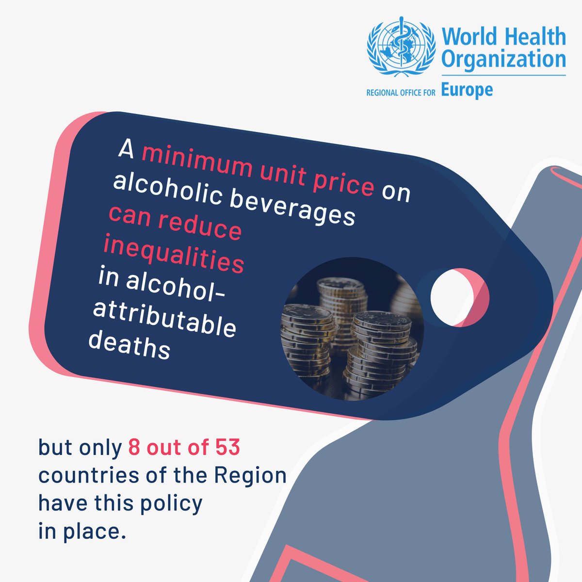 Evidence shows that a minimum unit price on alcoholic beverages is a powerful tool that can reduce inequalities in alcohol-attributable deaths, but only  out of  countries of the Region have this policy in place.