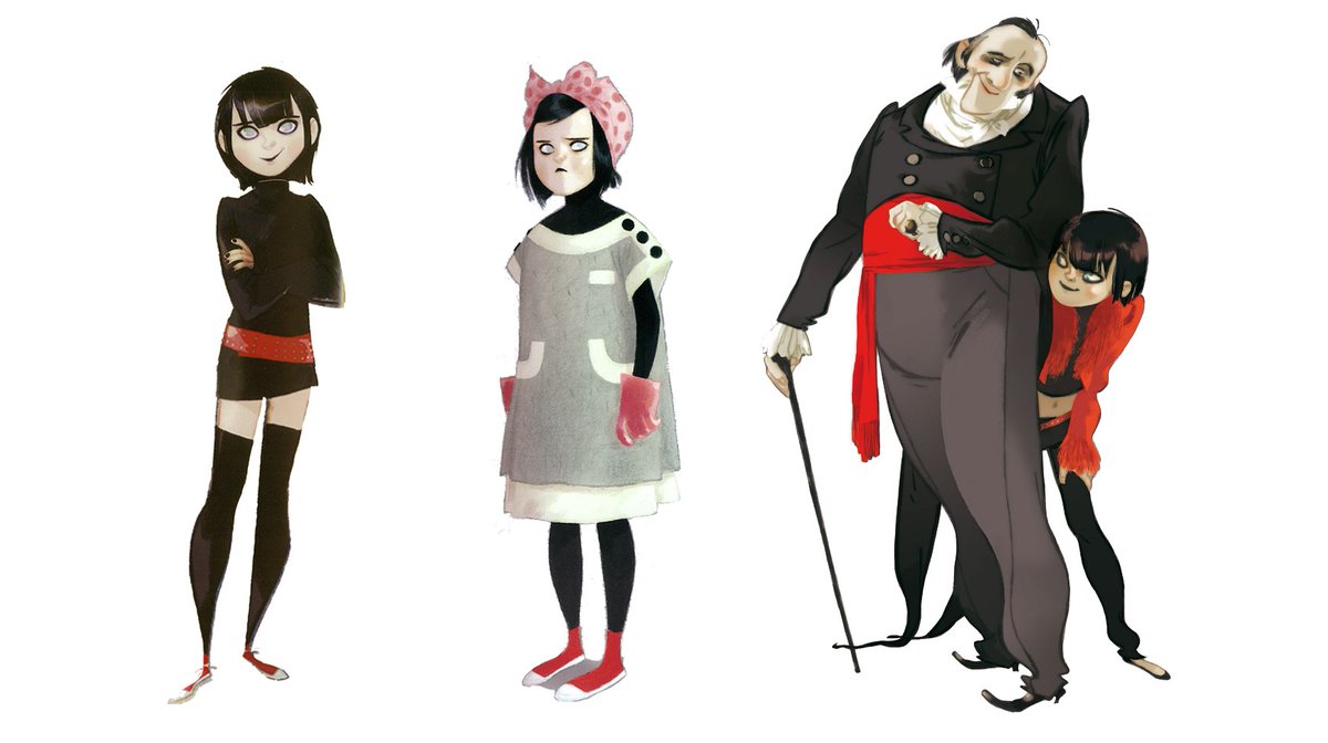 Mavis and Dracula character designs by Annette Marnat for Hotel Transylvani...