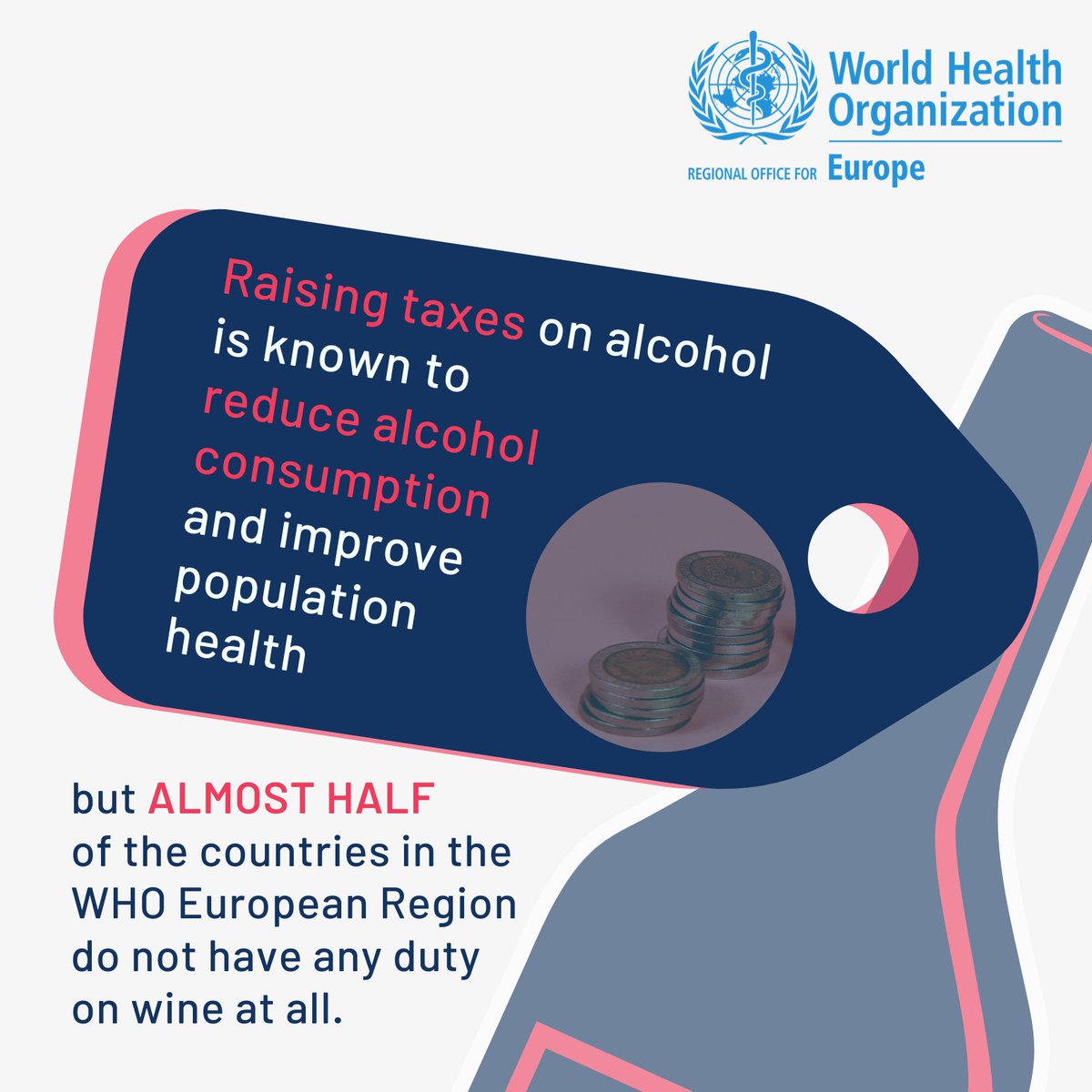 Raising alcohol taxes is known to reduce  #alcohol consumption and improve population health, but  out of  countries in the WHO European Region do not have any duty on wine at all.