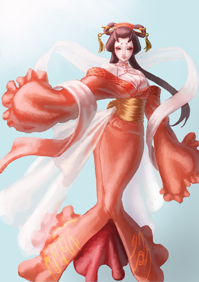 第五人格 金魚モチーフの美智子 実は描きたくてうずうずしてました 第五人格イラスト 神永ゆきちのイラスト