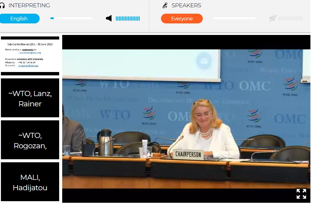 wto's tweet photo. Happening now: #WTO members are discussing the impact of #COVID19 on least-developed countries' economies and say that trade plays an essential role in helping them recover from the crisis and build their resilience.

#LDCs https://t.co/FlFWsrKrKk