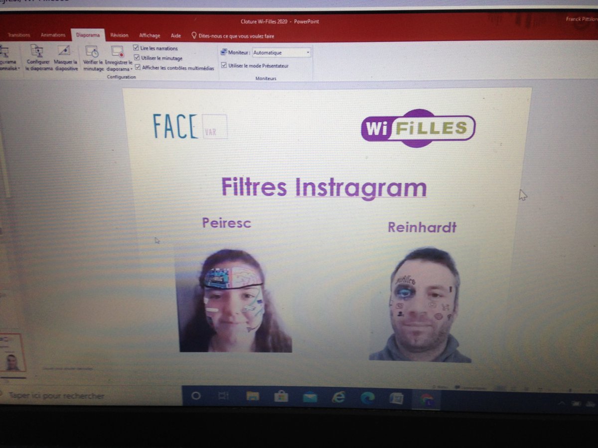 Bilan Wi-Filles réalisé par visioconférence avec Face Var et partenaires du projet Jeudi 25 juin. WI-filles: programme de sensibilisation et d'acculturation au numérique qui accompagne les jeunes filles pour enrichir leur compréhension des avenirs possibles avec le digital.