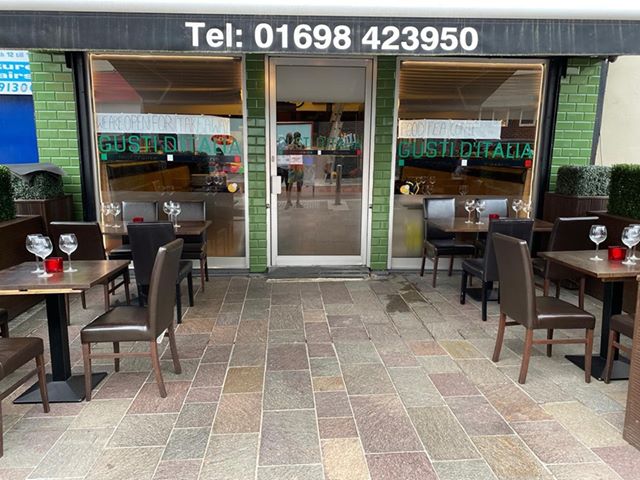 HamiltonOurTown's tweet photo. Gusti d'italia is opening its doors for Outside Eating with Cover from July 6th. They can't wait to welcome you for some fine Italian food. Please book in advance as there is limited seating on their terrace. ☎️01698423950
#hamiltonrestaurant #italianfood #supportlocal https://t.co/AHgBGKGpq7