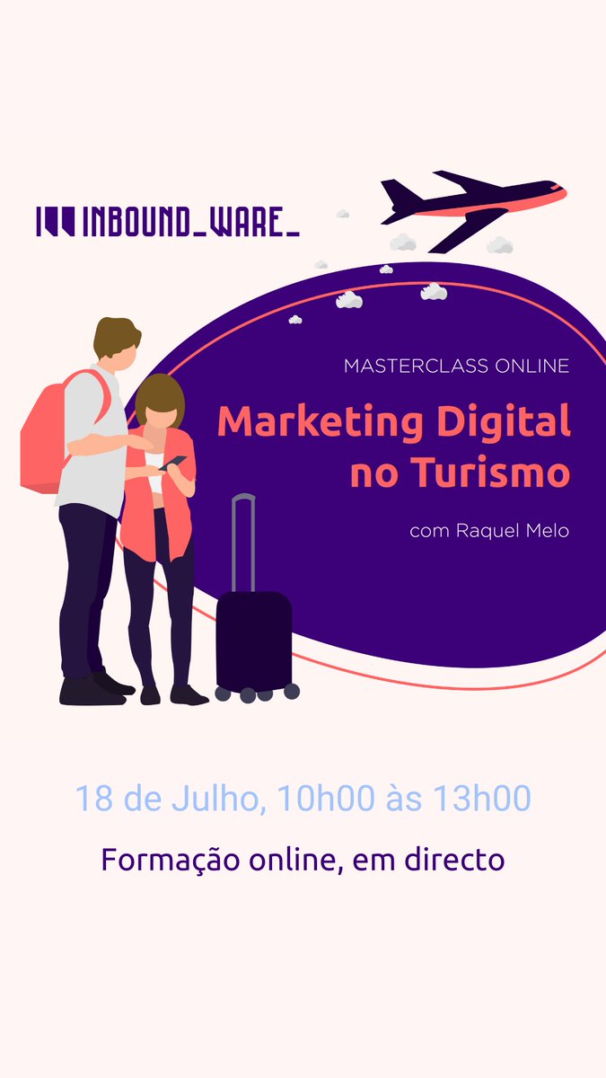 inboundware's tweet photo. || Masterclass Online: Marketing Digital no Turismo ||
18 de Julho, 10h00 às 13h00
👉 https://t.co/WvH4Ff5V2E
No contexto do Turismo mundial, um dos sectores que mais sentiu o impacto da pandemia da covid-19, o Marketing Digital é fundamental para comunicar. Saiba mais no link. https://t.co/kXDO4bVNDE