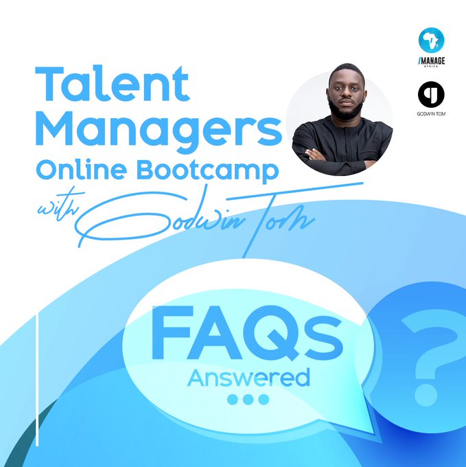 We will be sponsoring 5 persons to attend Talent Manager online bootcamp by <a href="/GodwinTom/">Godwin Tom</a>

To win a slot. Read instructions below.
1. Follow us
2. Tell us why you should be selected for the Talent Manager online bootcamp via the comment box.

Winners will be selected at random.