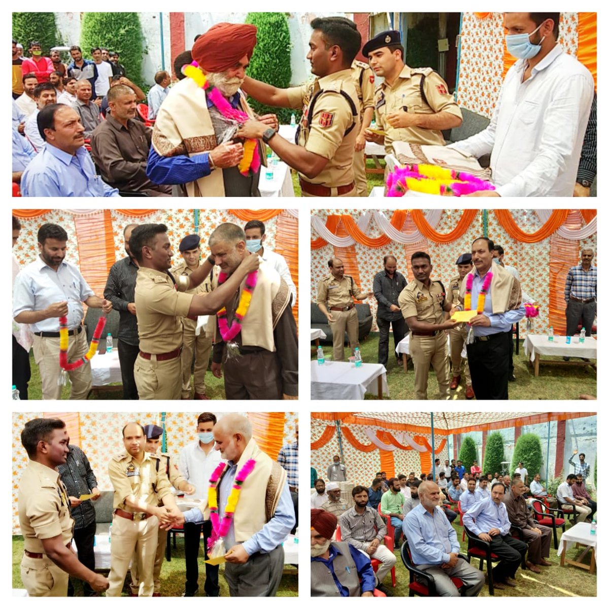 HandwaraP's tweet photo. #FarewellParty in honour of #RetiringOfficers organised by #HandearaPolice in the lawns of #DPOHandwara.
@JmuKmrPolice 
@KashmirPolice 
@DIGBaramulla 
https://t.co/ZuMqRL8IOI https://t.co/x5indOpCqu