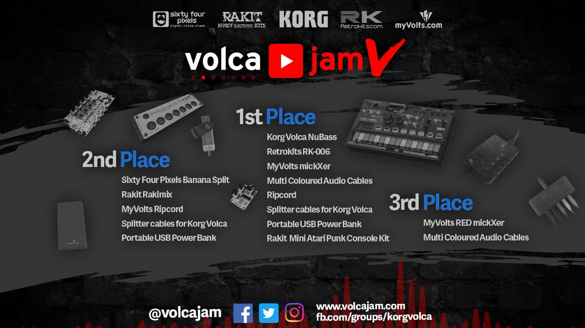 VolcaJam's tweet image. Last day to enter this years #Volcajam V 

Join fb.com/groups/korgvol… for rules and be in with a chance to win these fabulous prizes! 

#korgvolca #KORG #volca #synthesizer #music #competitions