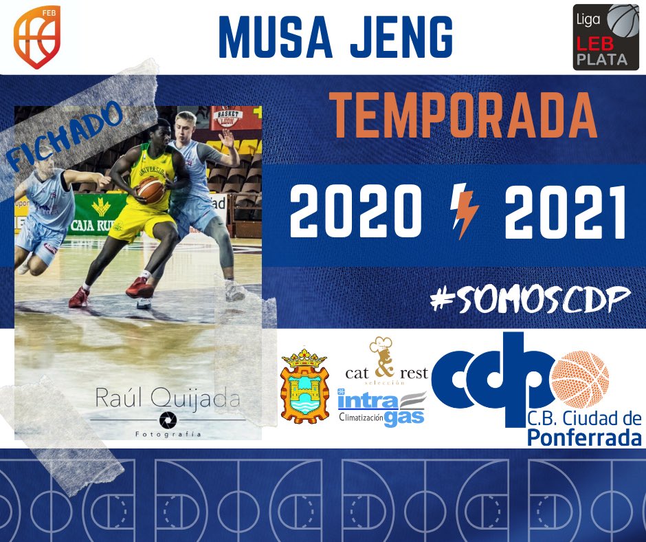🚨 OFICIAL | Musa Jeng (<a href="/Musajeng0/">Musa Jeng</a>) nueva incorporación para la temporada 2020⚡️2021 del <a href="/CatyRest/">Cat&Rest</a> <a href="/IntragasClima/">Intragas-Clima</a> #CDP.

🖊  ciudaddeponferrada.com/fichaje-musa-j…

#BienvenidoMusa 
#SomosCDP