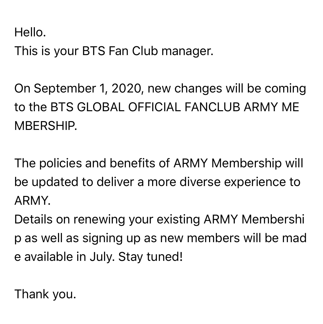 Notice Bts Global Official Fanclub Army Membership 0630