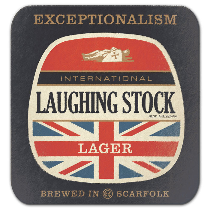 The pubs will reopen in a few days. Every day this week we will post a 1970s beer mat from the Scarfolk council archives. Visit Scarfolk & collect them all!  https://scarfolk.blogspot.com  #3: "Laughing Stock" #PubsReopen  #PubsReopening  #4thofJuly