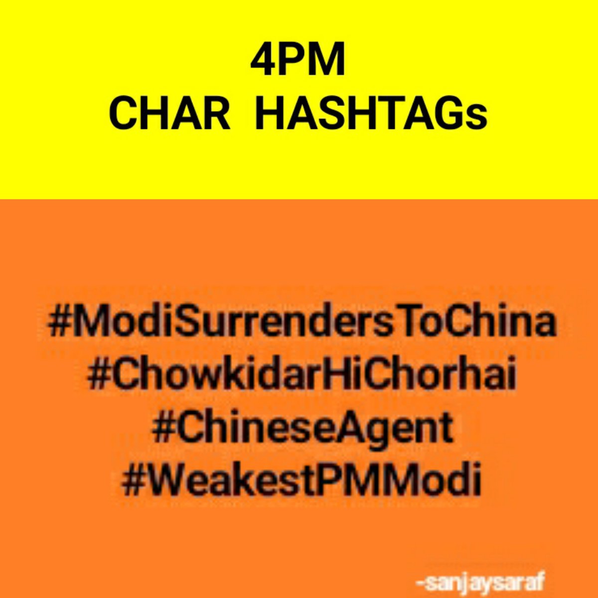 SanjayS32749401's tweet image. CHINESE CHAIWALA CHOR 
CHAR BAJE TAK ...

#WeakestPMModi
