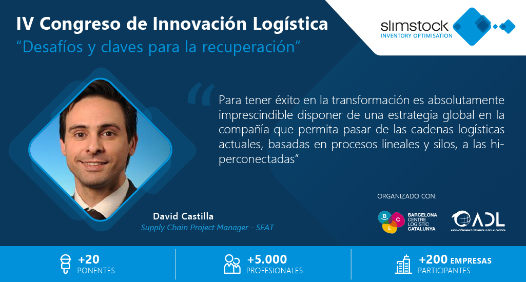 Slimstock_ES's tweet photo. Después de un breve descanso, estamos de vuelta en el IV Congreso de Innovación Logística con David Castilla de @tuSEAT que nos da las claves para abordar con éxito un proceso de #TransformacionDigital #CIL2020 #LogisticsBuildingFuture #slimstock @BCL_Logistic @ADL_Logistica https://t.co/eb6uwXAcHF