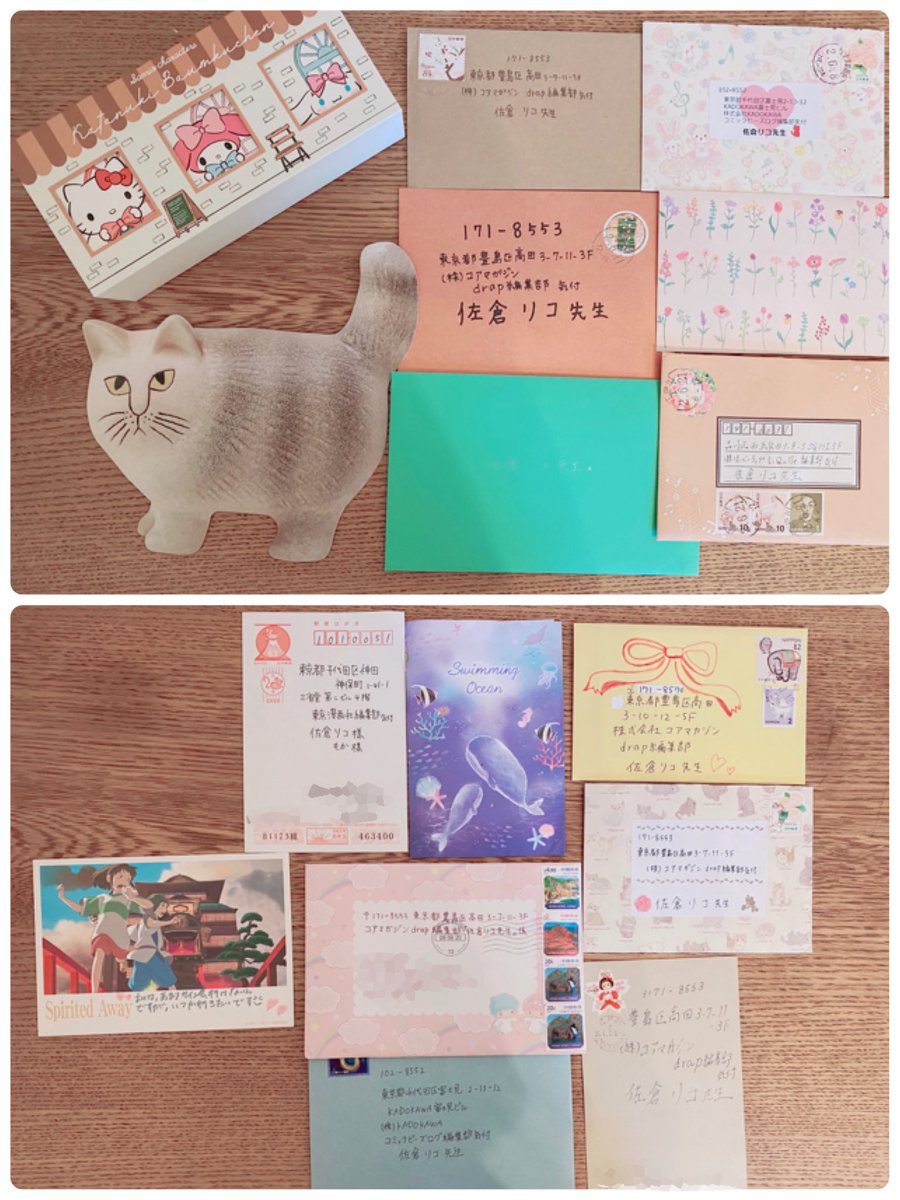 各出版社さん宛にお送り頂きましたお手紙、贈り物受け取っております…!連載中の漫画へのご感想、自粛期間中に既刊を読んでくださったことや、誕生日のお祝いの可愛い贈り物まで本当に本当にありがとうございます☺️✨普段以上に引きこもる生活が続いているのでお気持ちに元気を頂いております🌸 