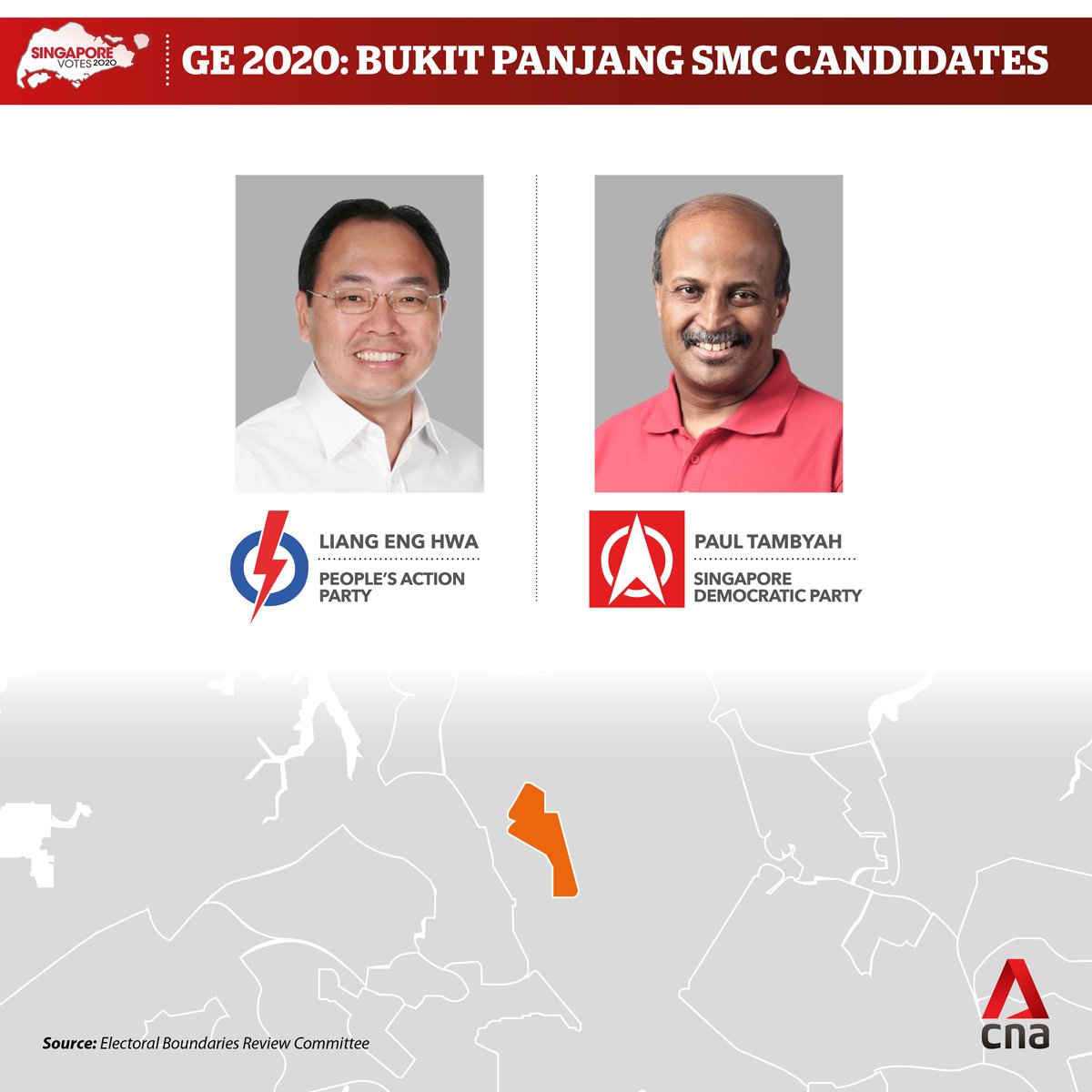  #GE2020  : PAP's Liang Eng Hwa vs SDP's Paul Tambyah for Bukit Panjang SMC  https://cna.asia/2ZqCMaW 
