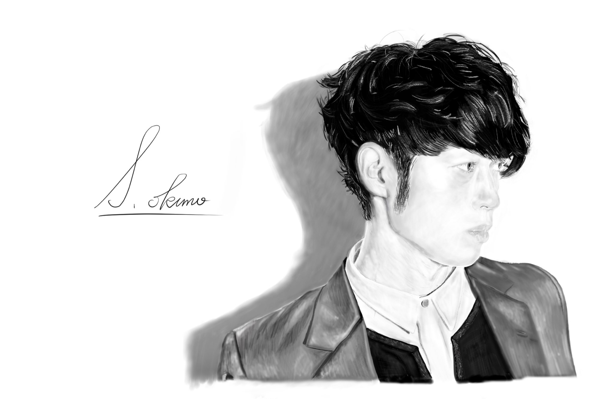 تويتر 奥野 翔太 على تويتر 白黒の濃淡だけで絵を描く 完成 中学の図工の授業以来やったけど楽しかった 色んな人描きたいけど権利的になぁ デッサン 人物画 イラスト デジタルアート アート Illustration Art Drawing T Co 5za2x9epv2