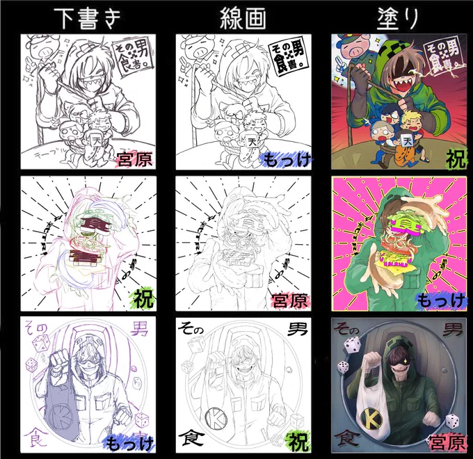 祝さん(@HAJ1MEing)、宮原さん(@miyamoto_224)とお絵かきリレーしました✨
テーマはあのtrp.g!
原寸サイズはそれぞれのアカウントで上げていきますので、
よかったら見てください!
祝さん宮原さんありがとうございました〜!! 