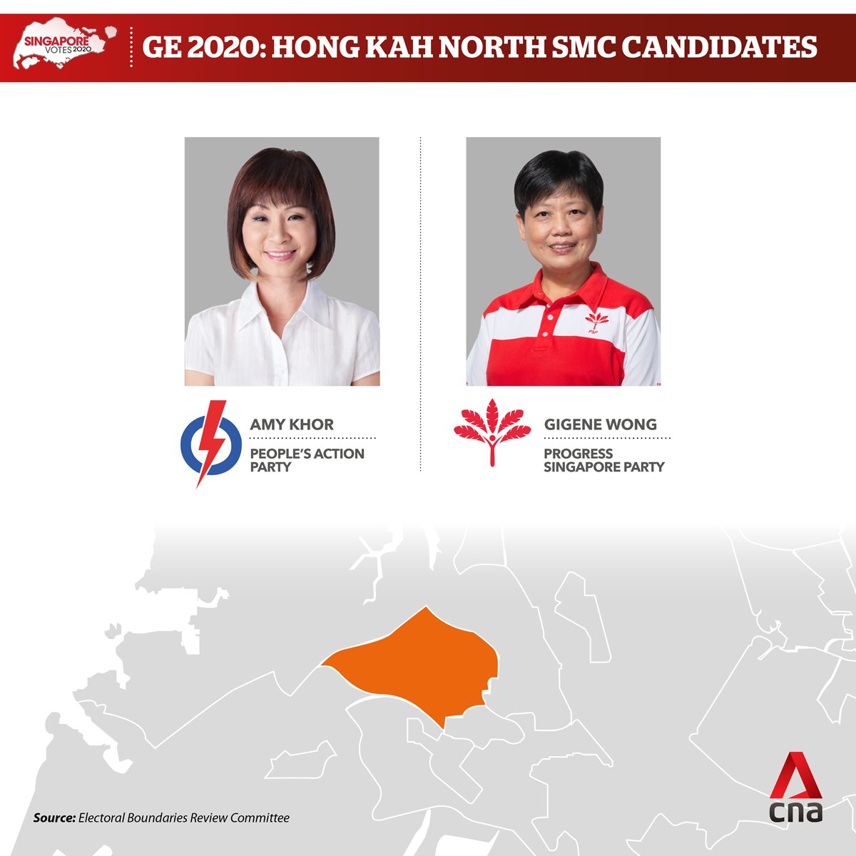  #GE2020  : PAP's Amy Khor takes on Gigene Wong from the PSP in Hong Kah North SMC  https://cna.asia/3ilTzF5 
