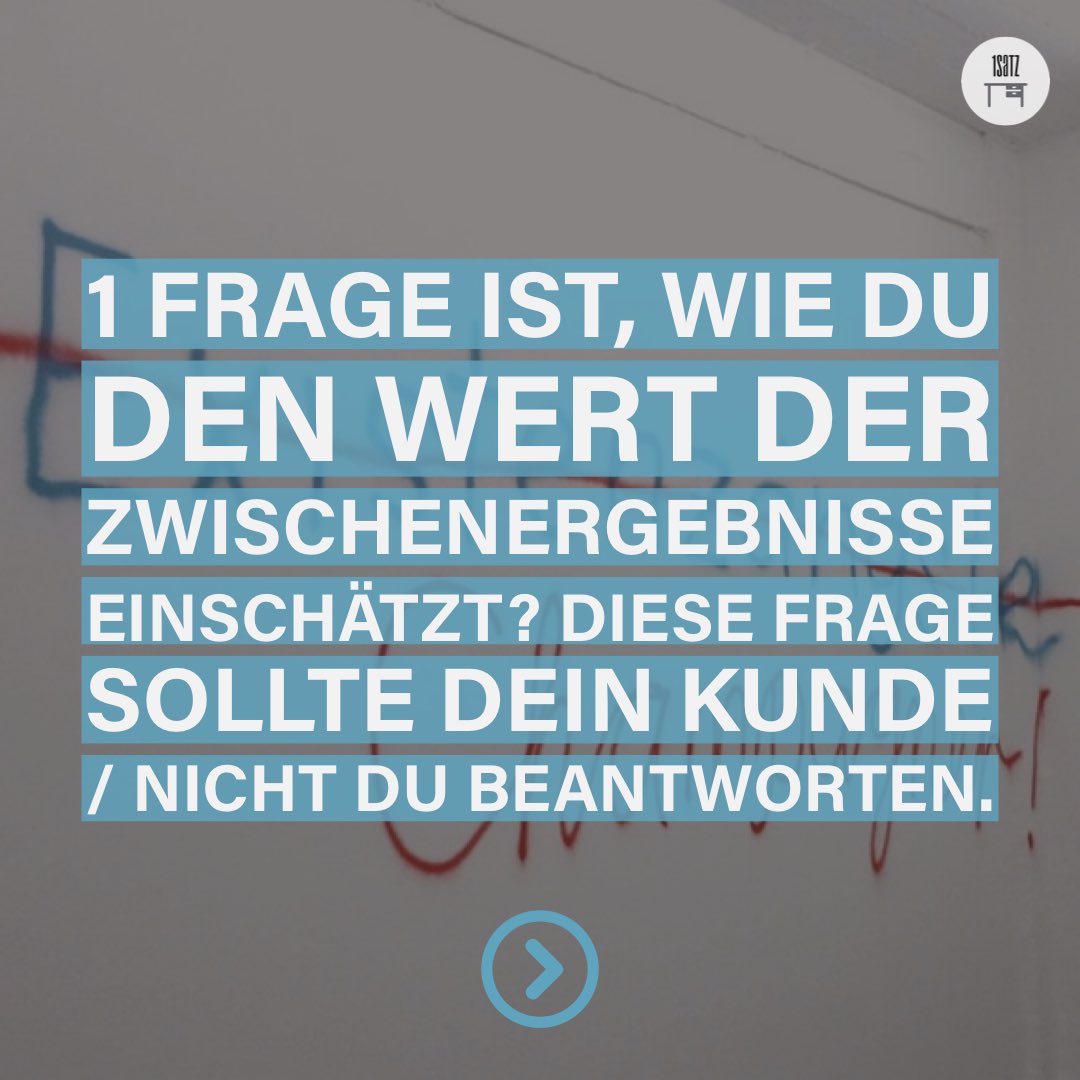 1satz1's tweet image. Ergebnisse entstehen weit vor Abschluss eines #Projektes, darum liefere sie regelmässig.

2 Vorschläge, Wie Du #Ergebnisse liefern kannst, auch wenn Dein Projekt unterwartet / mittendrin abgebrochen wird.

#1satz #erfolgreich #projektmanagement