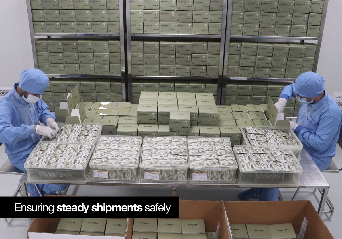 axiobio's tweet photo. A Sneak peek into how Axio team has ensured a large consignment of military hemostats being shipped out to our overseas customers this month without compromising on safety.
#Axiostat #StopBleedSaveLife #Military #Hemostat #MedTech #AxioBio #AdvancingCare #DefendingTheDefenders https://t.co/NjqD8oZLfR