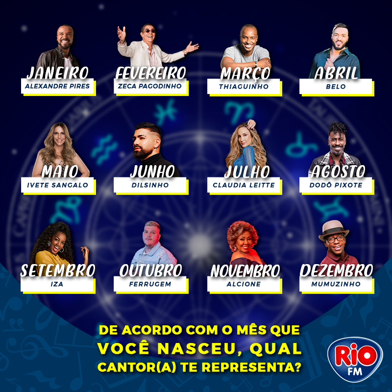 riofmonline's tweet photo. De acordo com o mês que você nasceu, qual cantor(a) te representa? 🎶

#riofm #musica #aniversario #mes #radio https://t.co/R4bkussUOF