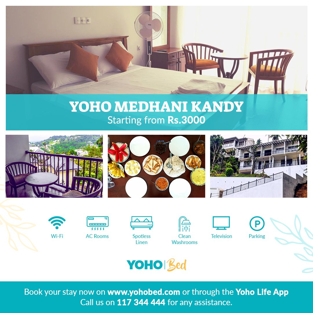 Book your accommodation with us!
Visit yohobed.com or call us on 117 344 444 to book now.