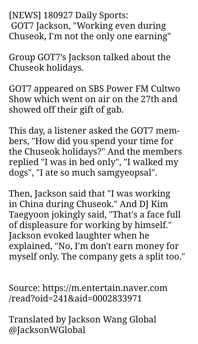 Jackson created Team Wang on his own with no help from the company yet they get a share from his own hardwork