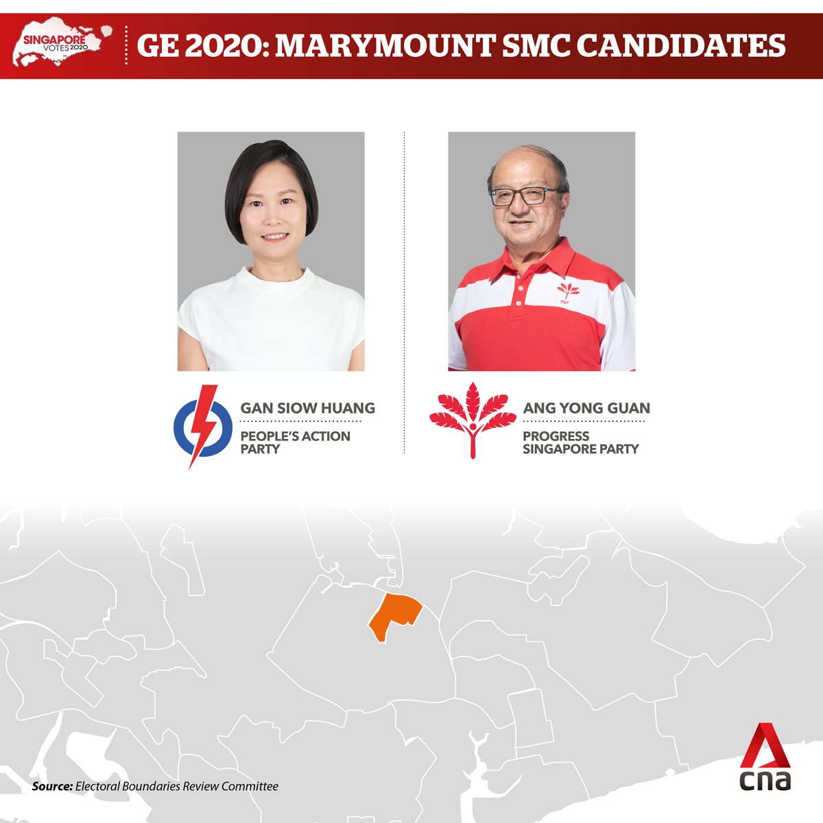  #GE2020  : First-timer Gan Siow Huang from the PAP faces off with PSP's Ang Yong Guan in Marymount SMC  https://cna.asia/3igOEVC 