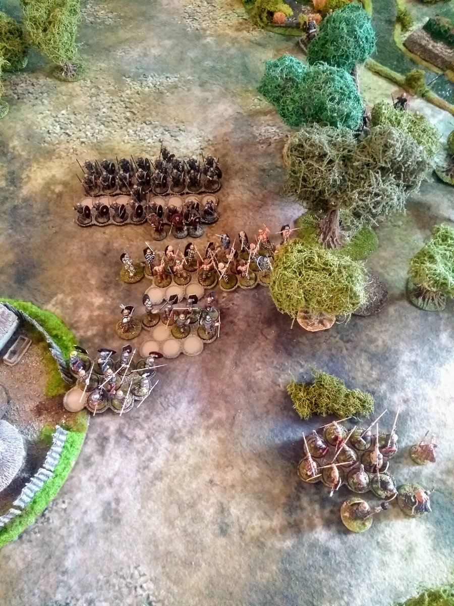 The final positions as the Britons decide to leave poor Bilius Bullius to a fate worse than death. The renegade has a story all worked out, really it wasn't him, it was an acquaintance, Montus Swabius, but, like Bilius, it doesn't wash. #spreadthelard  #infamy2