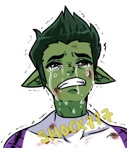 shock777's tweet photo. Remember when I said I had a need for BB in pain? yeah I drew this months ago but still relevant #angst #bbrae #raebb #beastboy #raven #dccomics #myart https://t.co/XeB40berlW