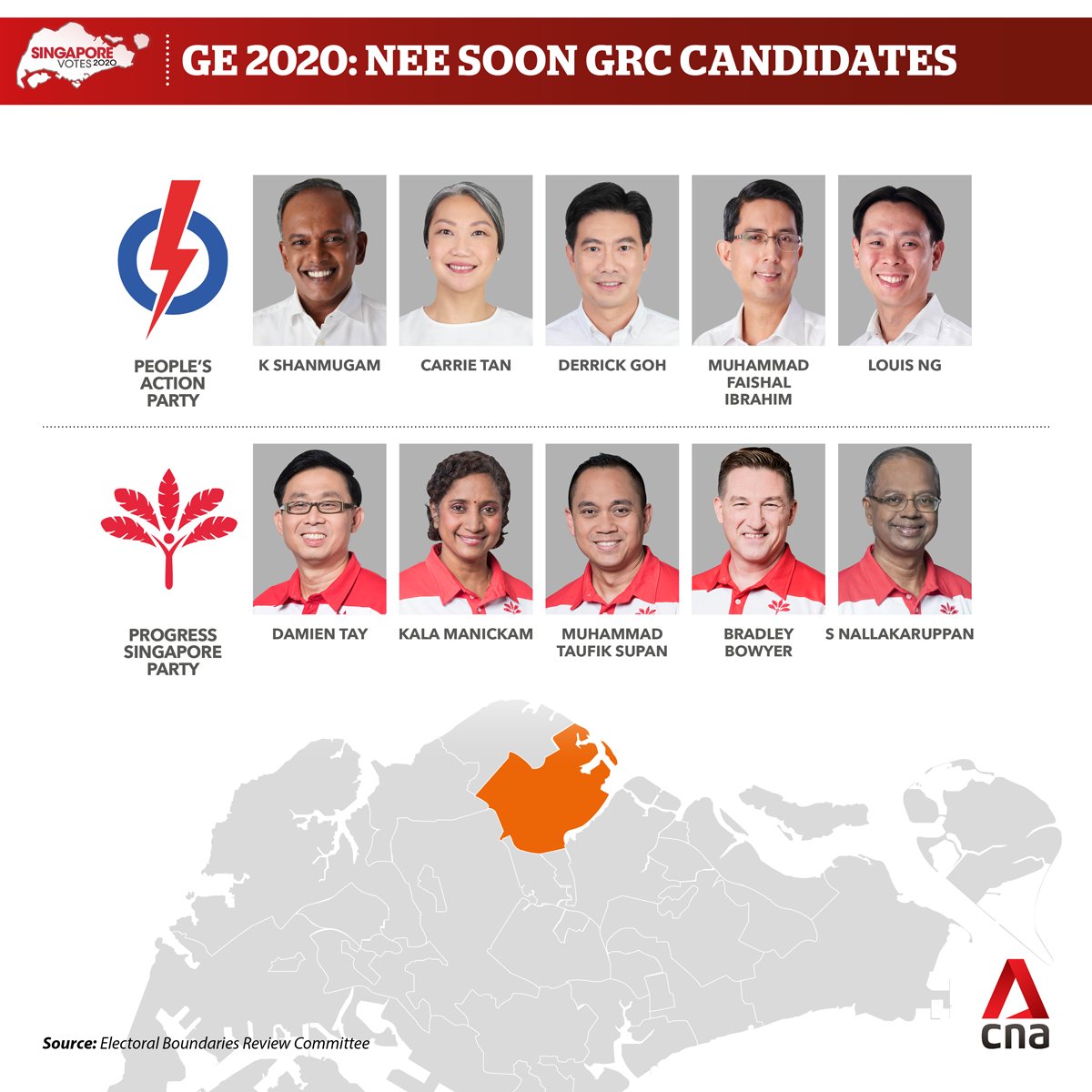  #GE2020  : The PAP team led by Minister K Shanmugam taking on the PSP in Nee Soon GRC  https://cna.asia/2BQf1kI 