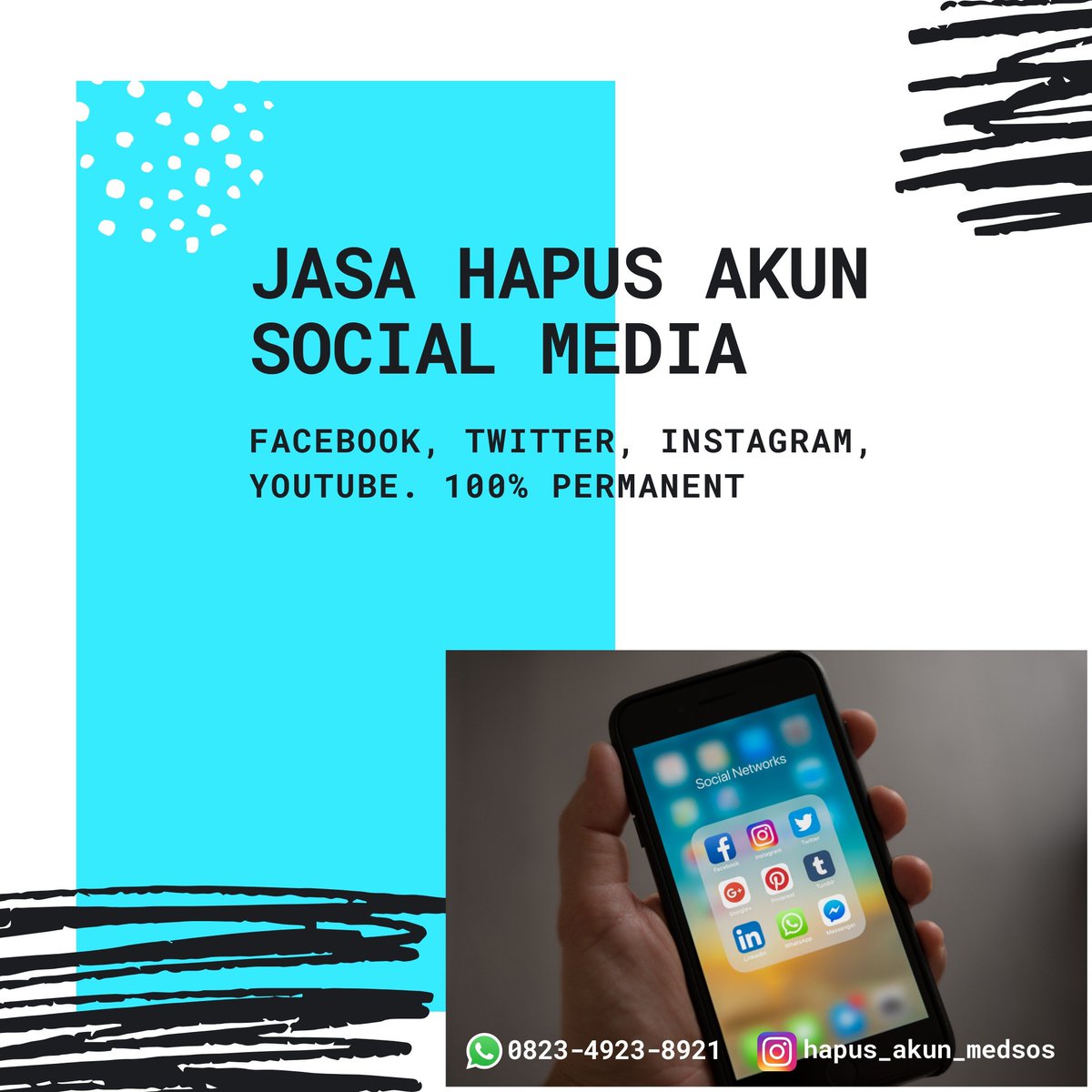 bucptcom's tweet photo. 📱 JASA HAPUS AKUN📱
Mau dihapus tapi tidak tau E-mail dan password akun

Kami membuka jasa hapus akun bagi saudara-saudari yang ingin menghapus akun media social dengan harga terjangkau hub :
iG : hapus_akun_medsos

Dapat Menghapus akun
Facebook
Twitter
Instagram
Youtube https://t.co/fkzvF9EsHm