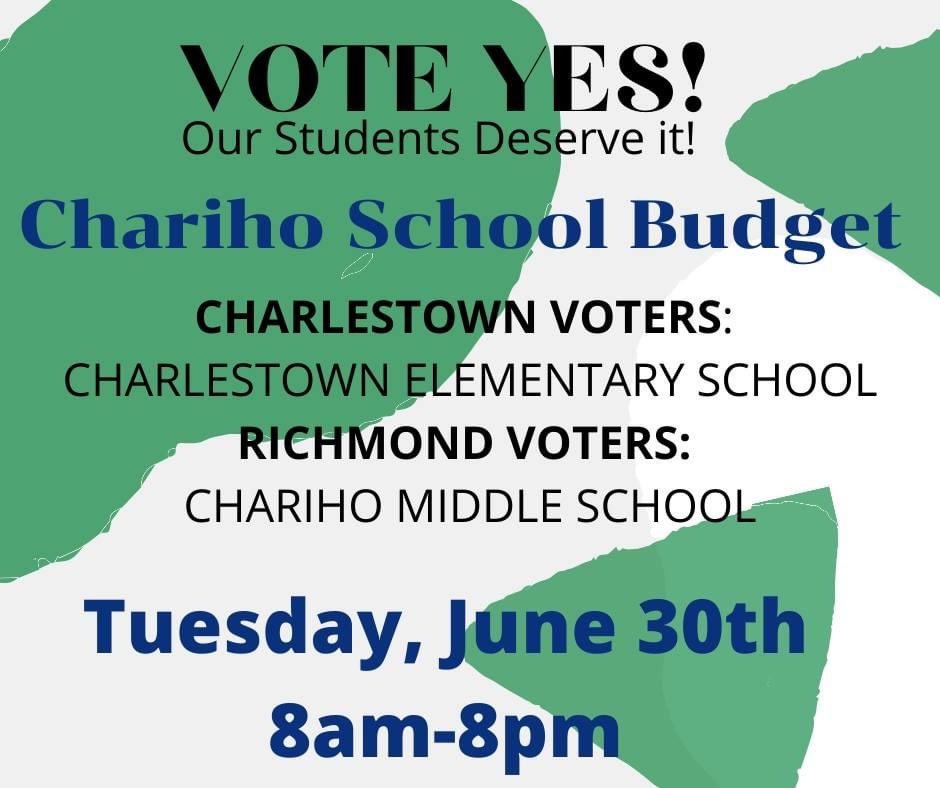 Today is the day! #getoutandvote @CharihoRegional @CharihoBoosters @dflamturnover @Andrea_Spas @GinaPicard @CharihoCeramics @spw_arts #helpspreadtheword