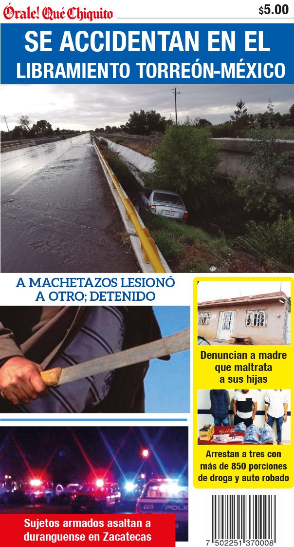 Muy bonito martes 🤗
Te presentamos nuestra #Portada y #Contraportada #ÓraleQuéChiquito 📰☕