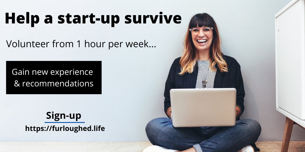 Could you spare for 1 hour per week? Help a tech startup. Gain new experiences. Skill up for the future. Do sign up at furloughed.life @FurloughedLife