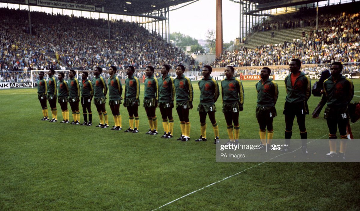 Champions of the 1974 Africa Cup of Nations in Egypt, their second title in just six years, Zaire were the first sub-Saharan nation to qualify for the FIFA World Cup played the same year. :  @GettyImages