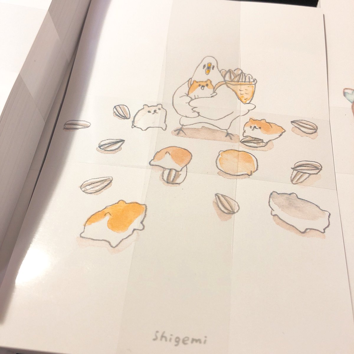 「ハムちゃんもポストカードになりました。

個展の時の作品をちびちび
ポストカード」|shigemiのイラスト
