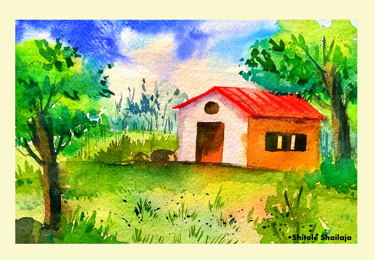 Watercolor Painting Handmade Landscape Drawing - GranNino