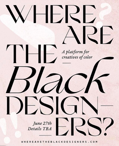 typeroom_eu's tweet photo. Where are the black designers?
A brand new initiative against systemic racism in the creative industry searches for answers @watbdsgners
https://t.co/9tuNMcYCLk
#diversity #inclusivity #BIPOC #designcensus #racism #BlackLivesMatter #wherearetheblackdesigners https://t.co/wUYW0kALFt
