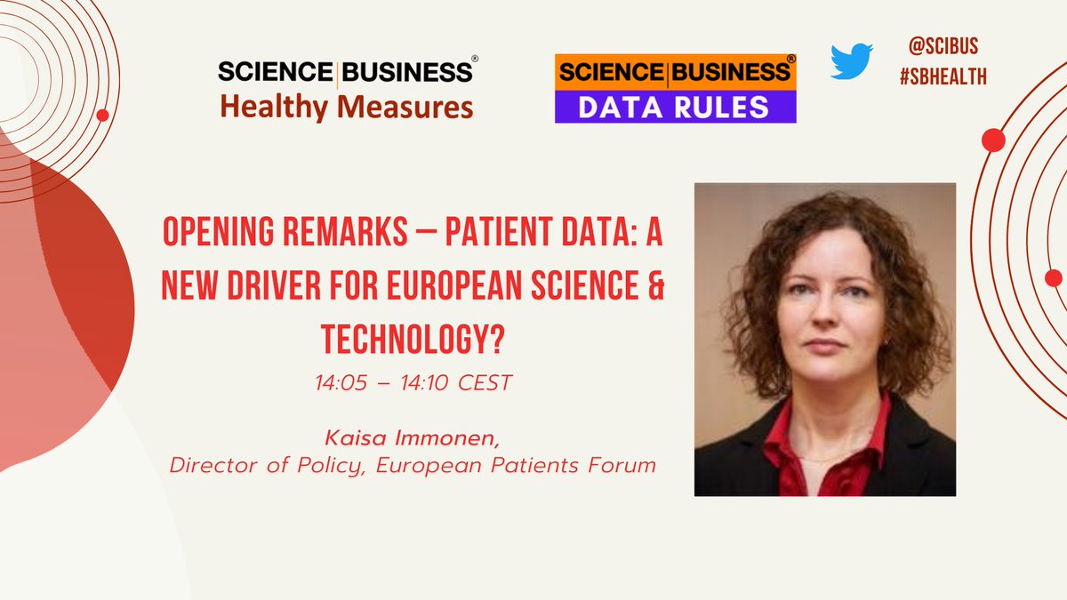 scibus's tweet photo. We will be restarting out public conference soon! The opening remarks of this afternoon will be from @KaisaBxl of @eupatientsforum, on Patient data: A new driver for European Science and technology? 🔴Live in 10 minutes: https://t.co/zCxhCz0Mgc

#SBhealth #SBdatarules #health https://t.co/Op16XEmwUK