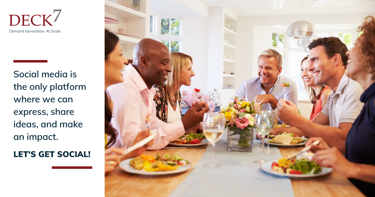 <a href="/deck7inc/">Deck 7, Inc.</a> wishes you a grand Social Media Day 2020. Be the change, make a difference, and get closer to like-minded people. Let's change the world! Get started - bit.ly/3eLlb4d

#socialmediamarketing #contentmarketing #socialmediaday